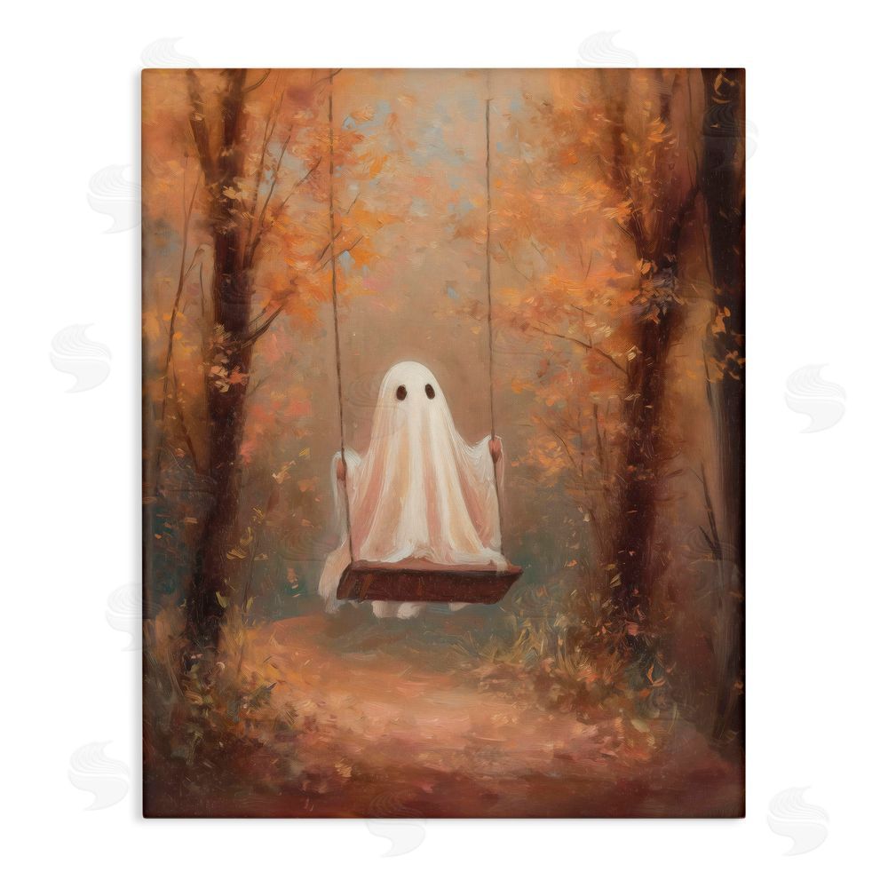 Arlington Prints Eerie Swinging Ghost Stretched Canvas Wall Art Print