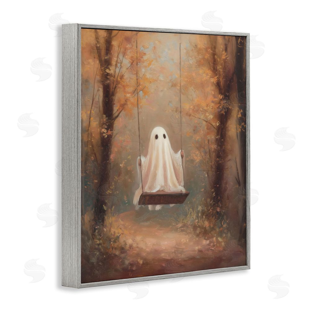 Arlington Prints Eerie Swinging Ghost Gray Framed Giclee Print Wall Art