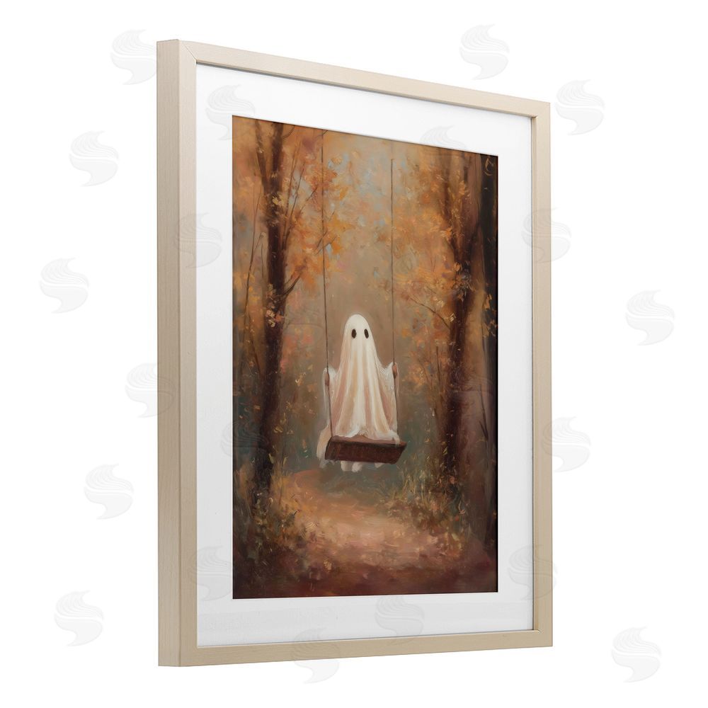 Arlington Prints Eerie Swinging Ghost Brown Framed Print Under Glass Wall Art