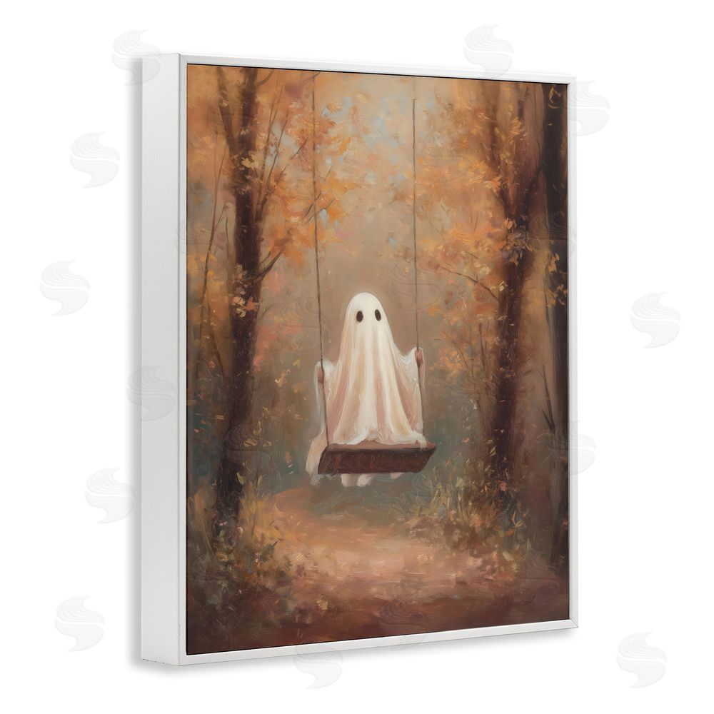 Arlington Prints Eerie Swinging Ghost White Framed Giclee Print Wall Art