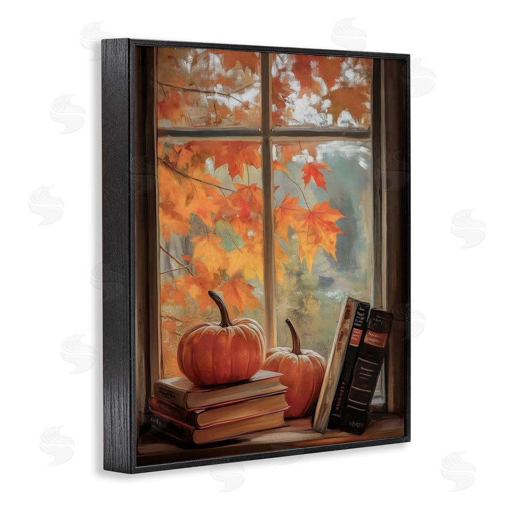 Arlington Prints Cozy Fall Window Books Black Framed Giclee Print Wall Art