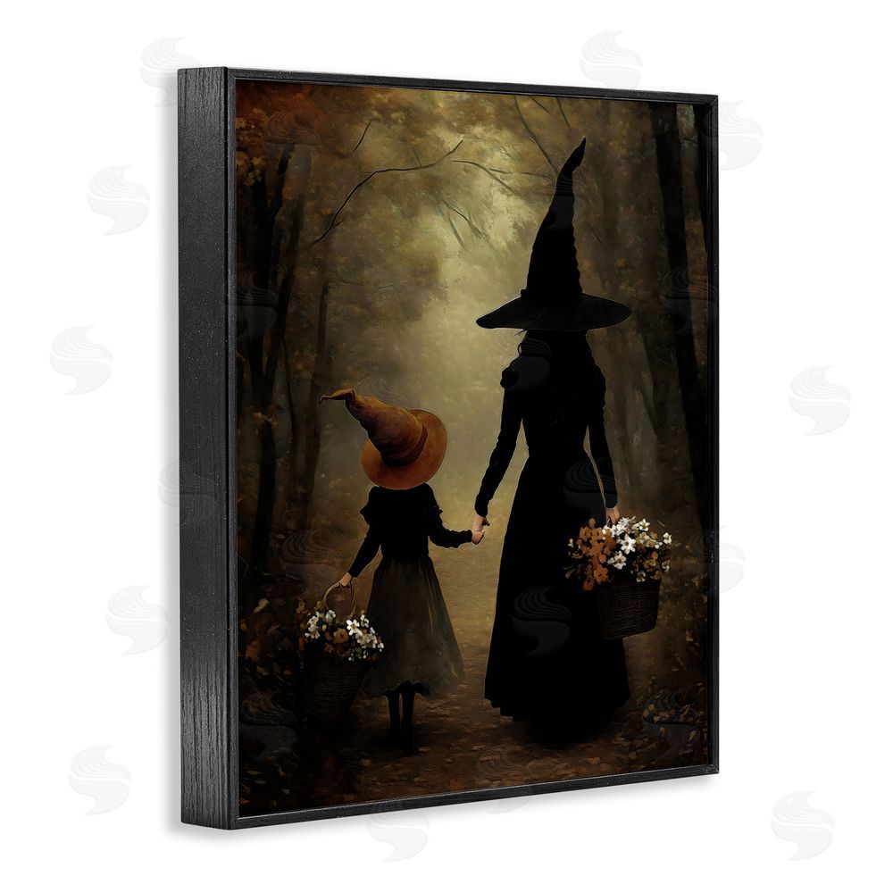 Arlington Prints Witch & Daughter Mystical Forest Black Framed Giclee Print Wall Art