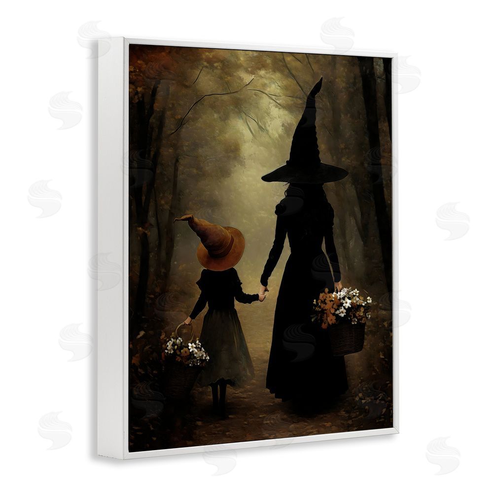 Arlington Prints Witch & Daughter Mystical Forest White Framed Giclee Print Wall Art