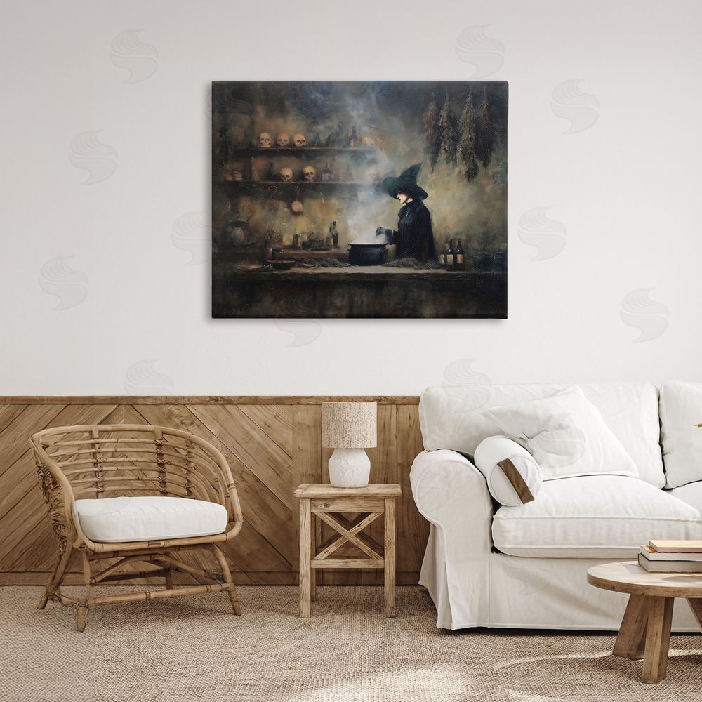 Arlington Prints Witch's Cauldron Brew Stretched Canvas Wall Art Print in Room