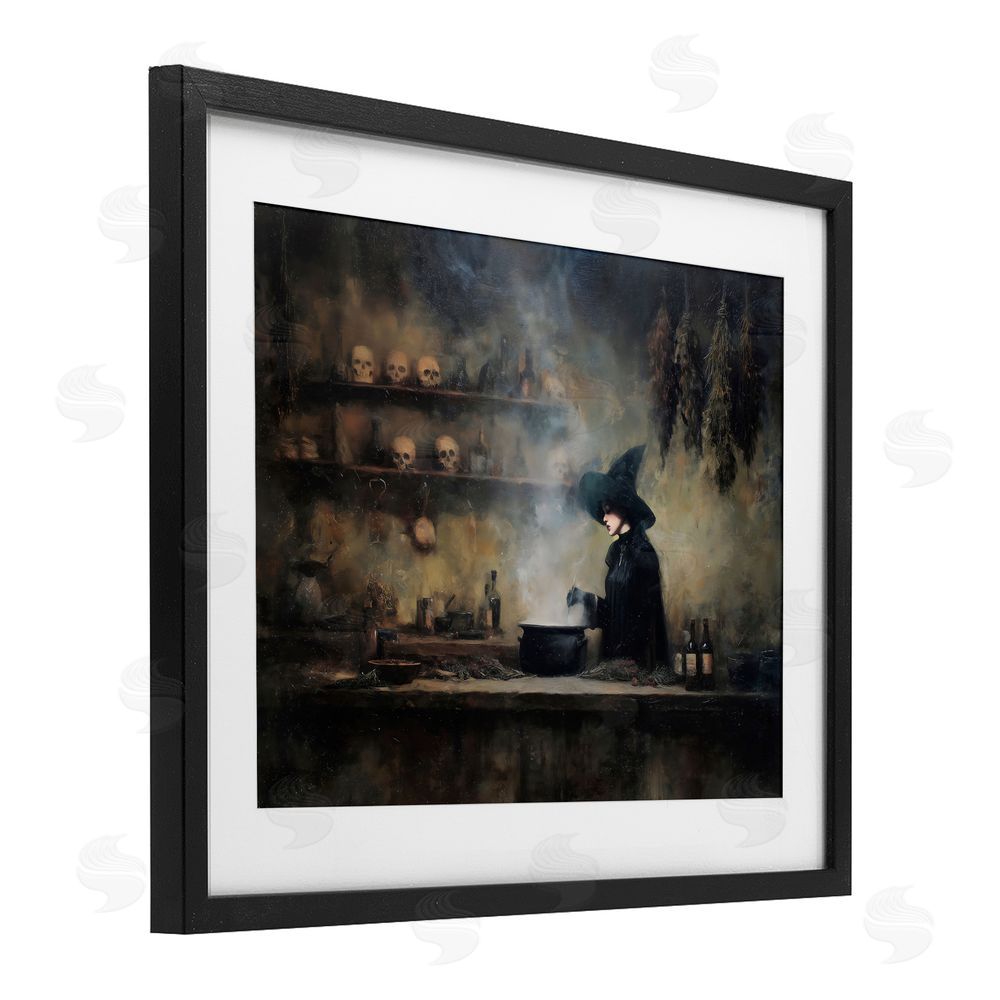 Arlington Prints Witch's Cauldron Brew Black Framed Print Under Glass Wall Art