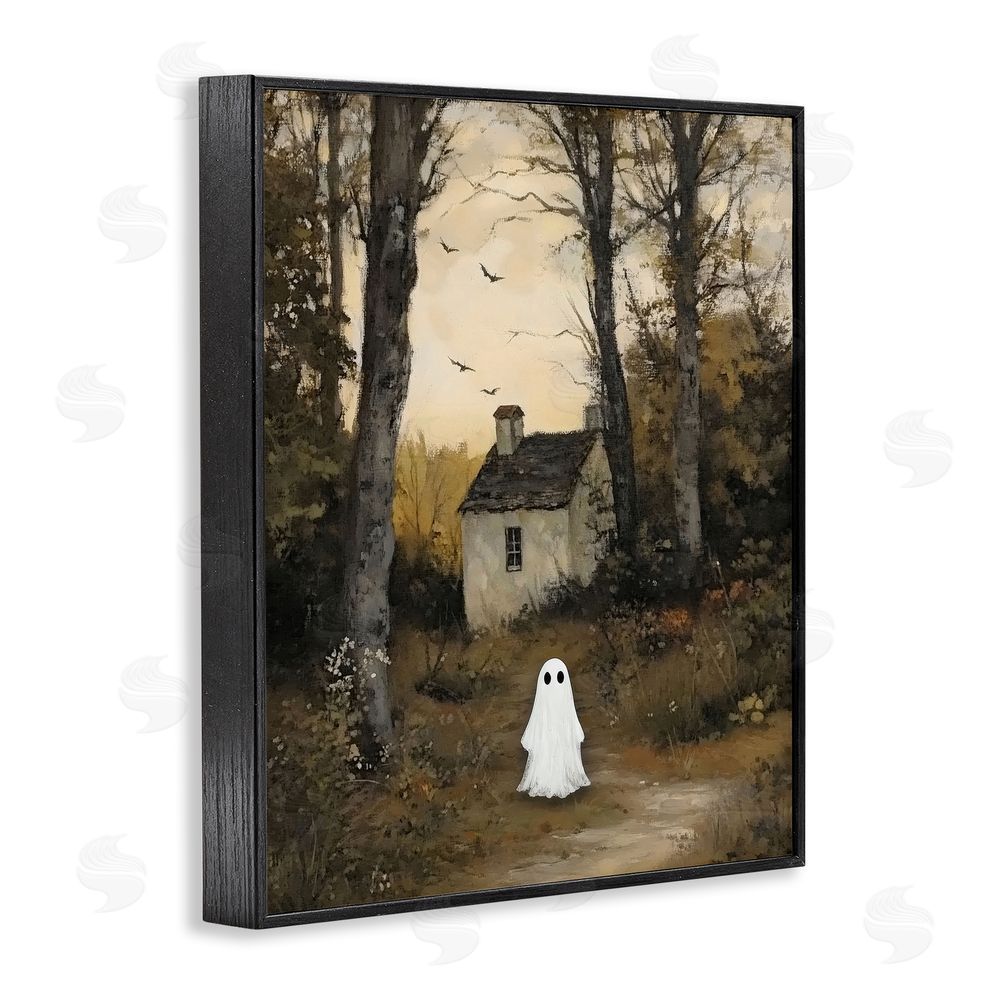 Arlington Prints Little Ghost in Cottage Forest Black Framed Giclee Print Wall Art