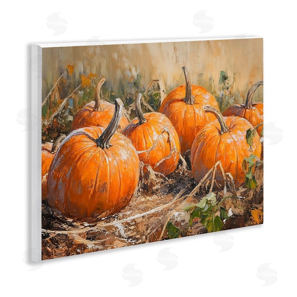 Nini Art Pumpkin Patch Autumn Harvest Scene Wall Plaque Home Decor Art Print