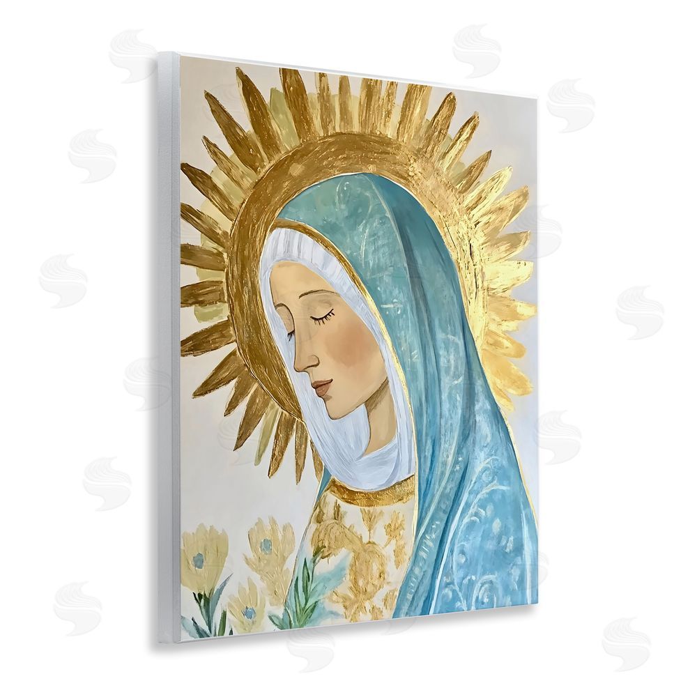 Franklyn Gregory Holy Mary In Gold Wooden Wall Plaque Art Print