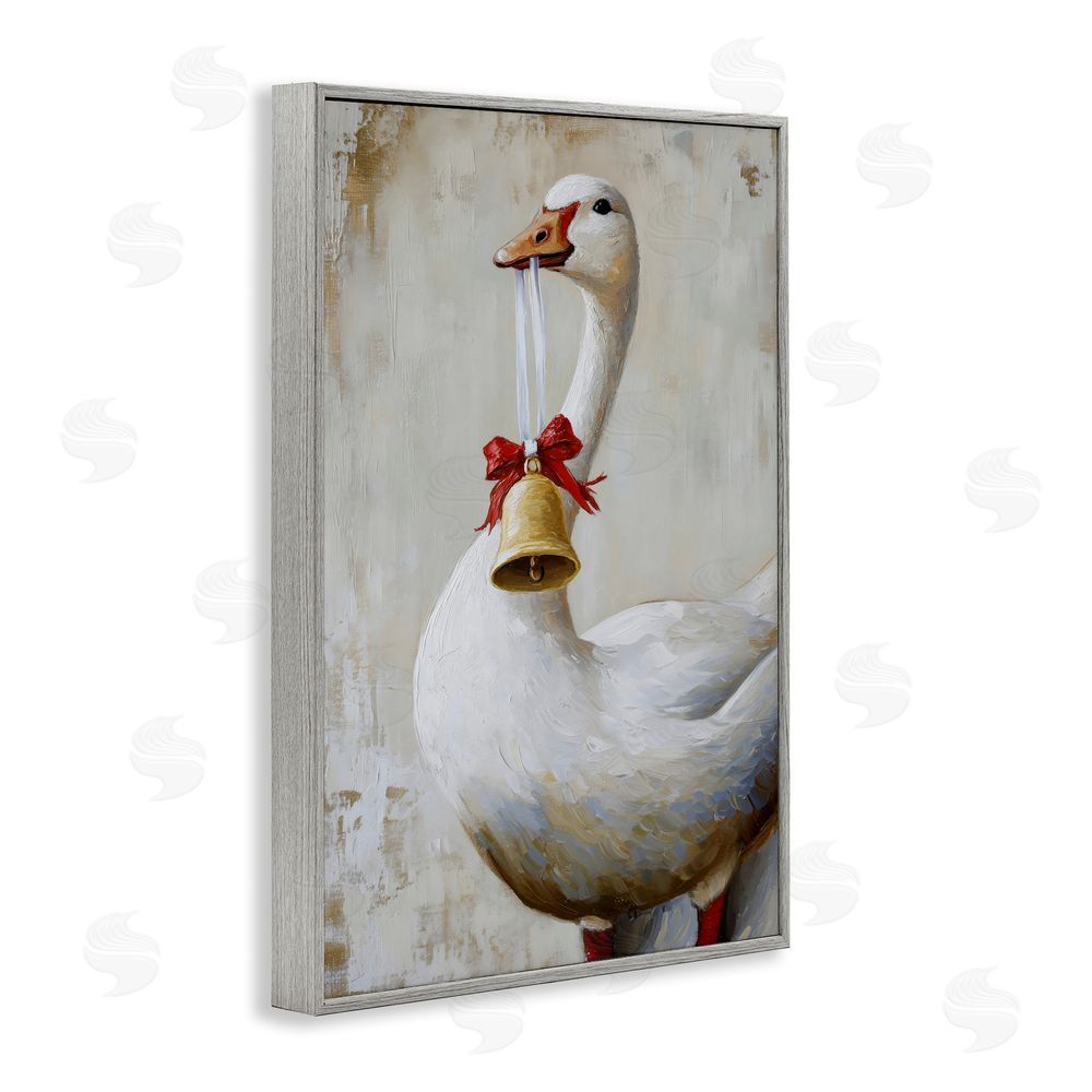 Petal Prints Design Festive Jingle Goose Gray Framed Giclee Print Wall Art
