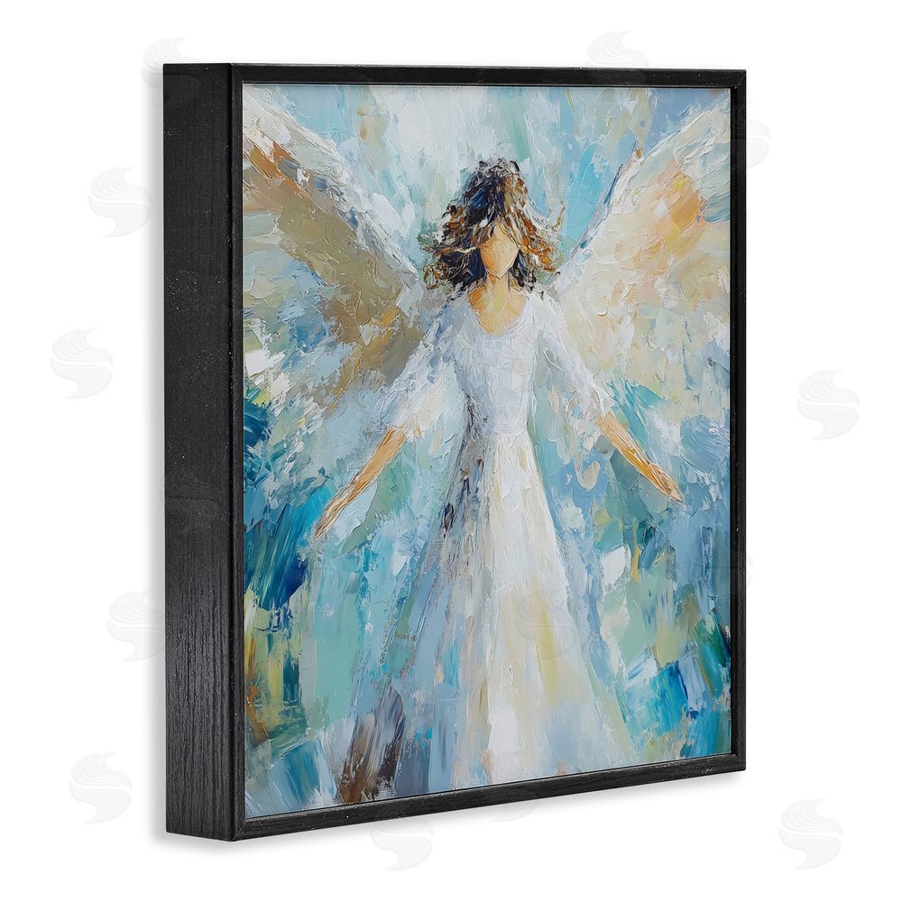 Petal Prints Design Flying Glory Angel Black Framed Giclee Print Wall Art