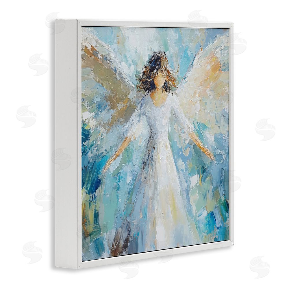 Petal Prints Design Flying Glory Angel White Framed Giclee Print Wall Art