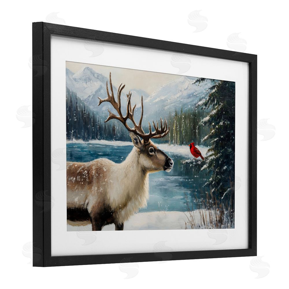 Petal Prints Design Christmas Conversation In Wild Black Framed Print Under Glass Wall Art
