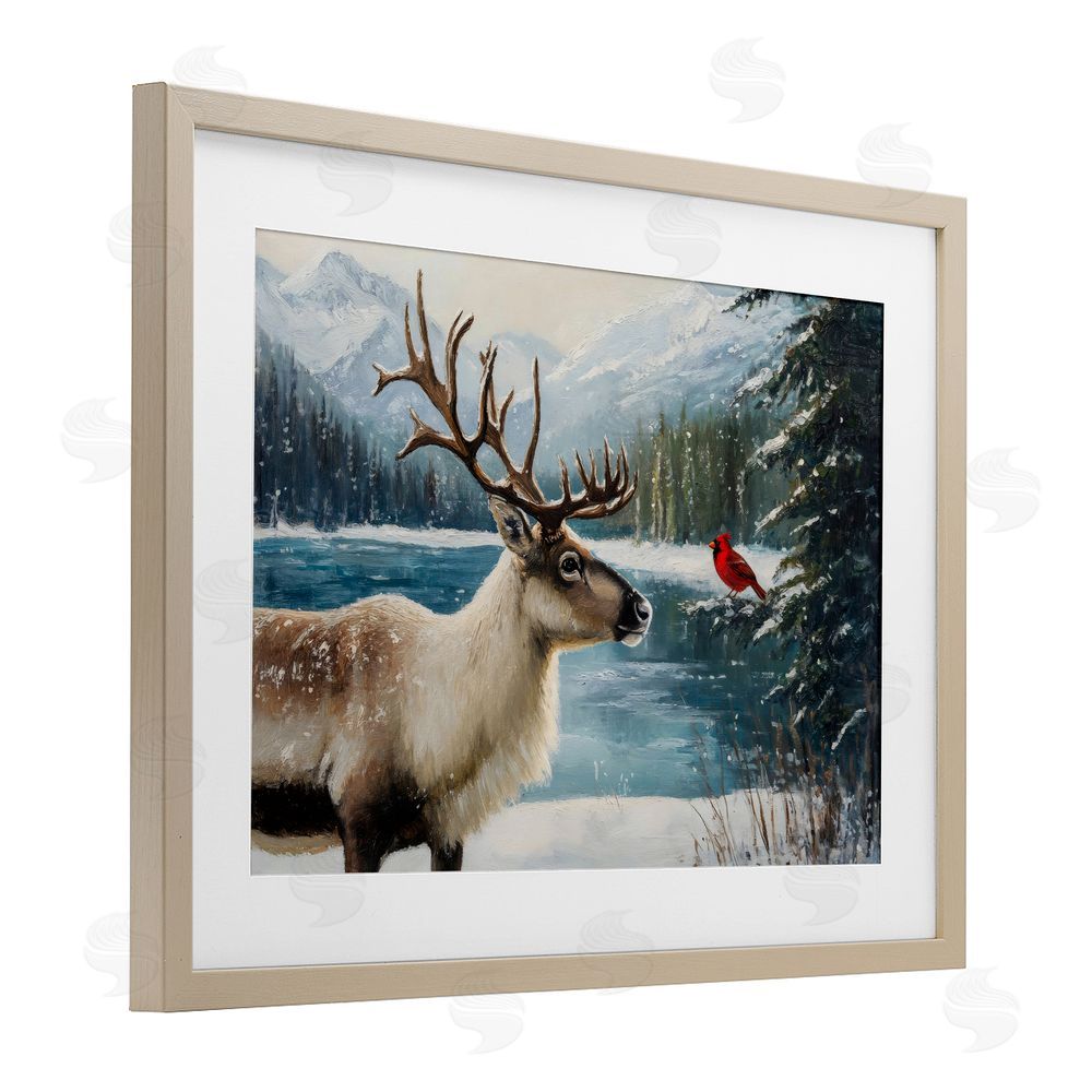 Petal Prints Design Christmas Conversation In Wild Brown Framed Print Under Glass Wall Art