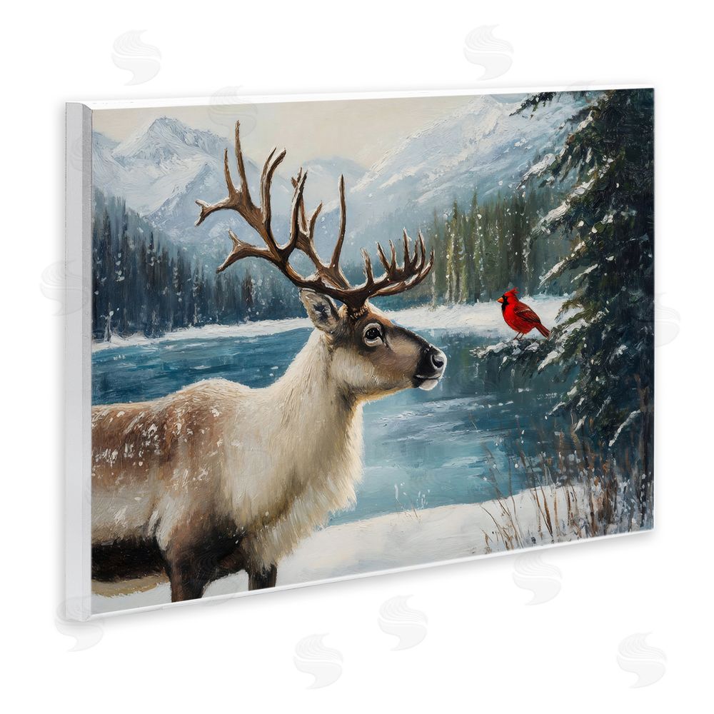 Petal Prints Design Christmas Conversation In Wild Wooden Wall Plaque Art Print