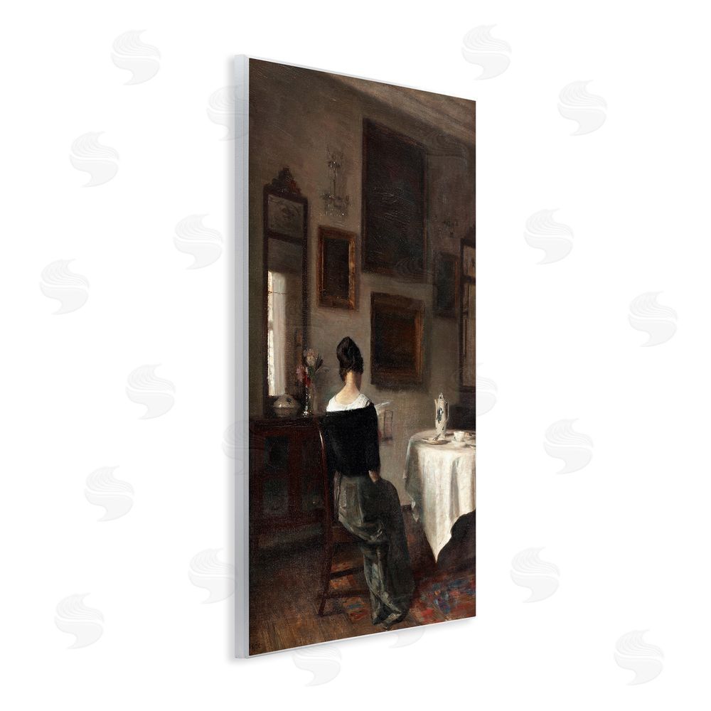 Vintage Hustle Afternoon's Daughter at Tea Time Wooden Wall Plaque Art Print