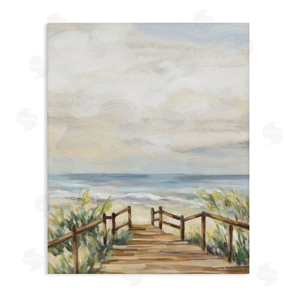 Silvia Vassileva A Moment At The Beach Stretched Canvas Wall Art Print