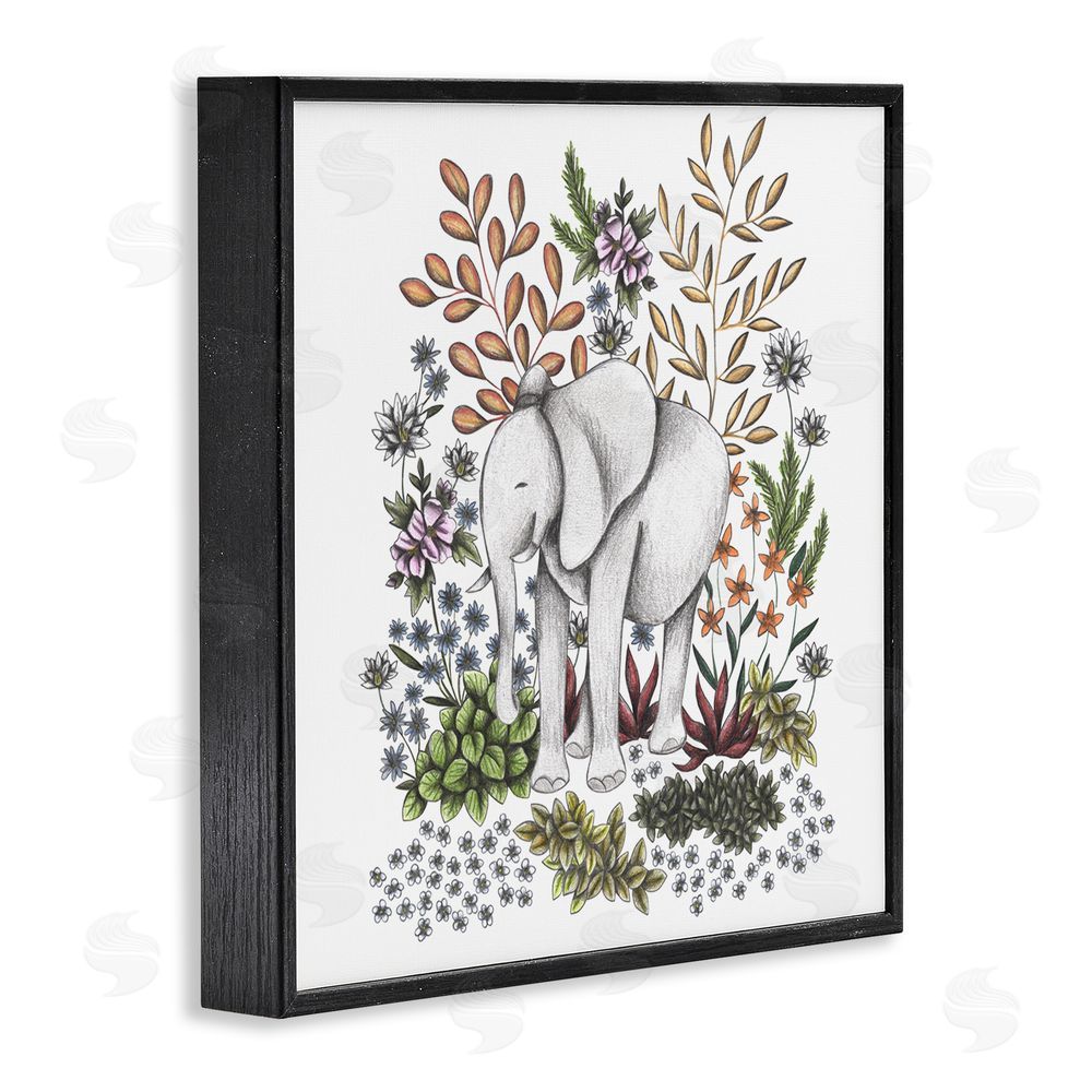 Cecilia Battaini Jungle Wildlife Elephant Black Framed Giclee Print Wall Art