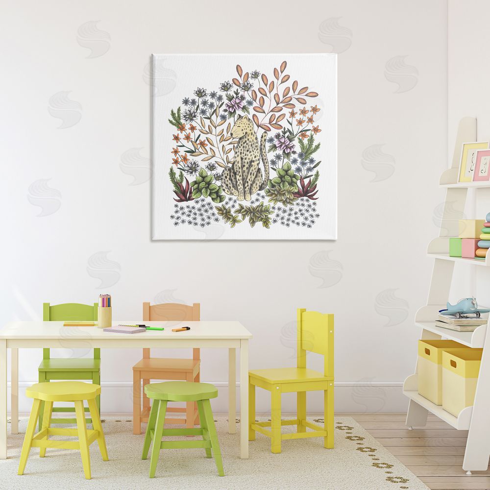 Cecilia Battaini Jungle Wildlife Leopard Stretched Canvas Wall Art Print in Room