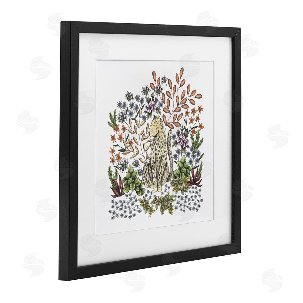 Cecilia Battaini Jungle Wildlife Leopard Black Framed Print Under Glass Wall Art