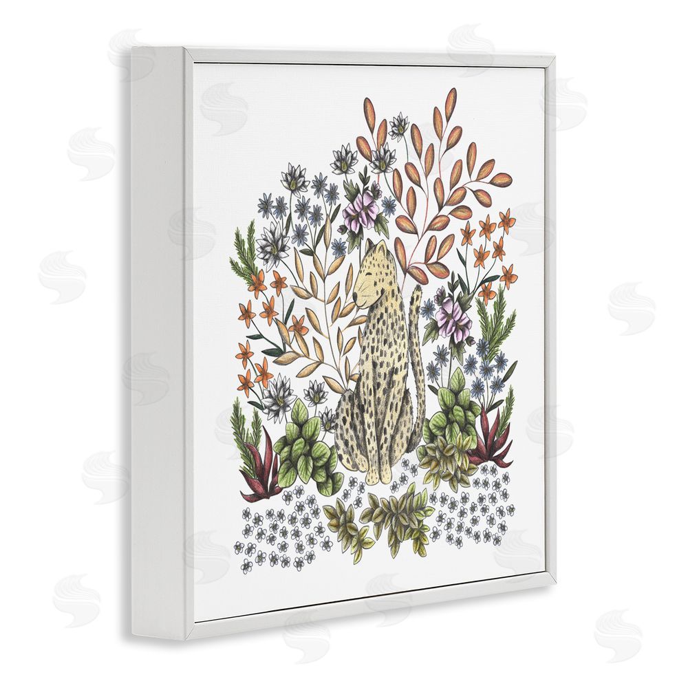 Cecilia Battaini Jungle Wildlife Leopard White Framed Giclee Print Wall Art