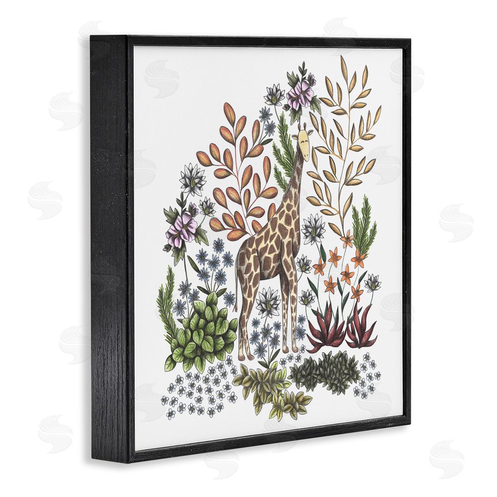 Cecilia Battaini Jungle Wildlife Giraffe Black Framed Giclee Print Wall Art