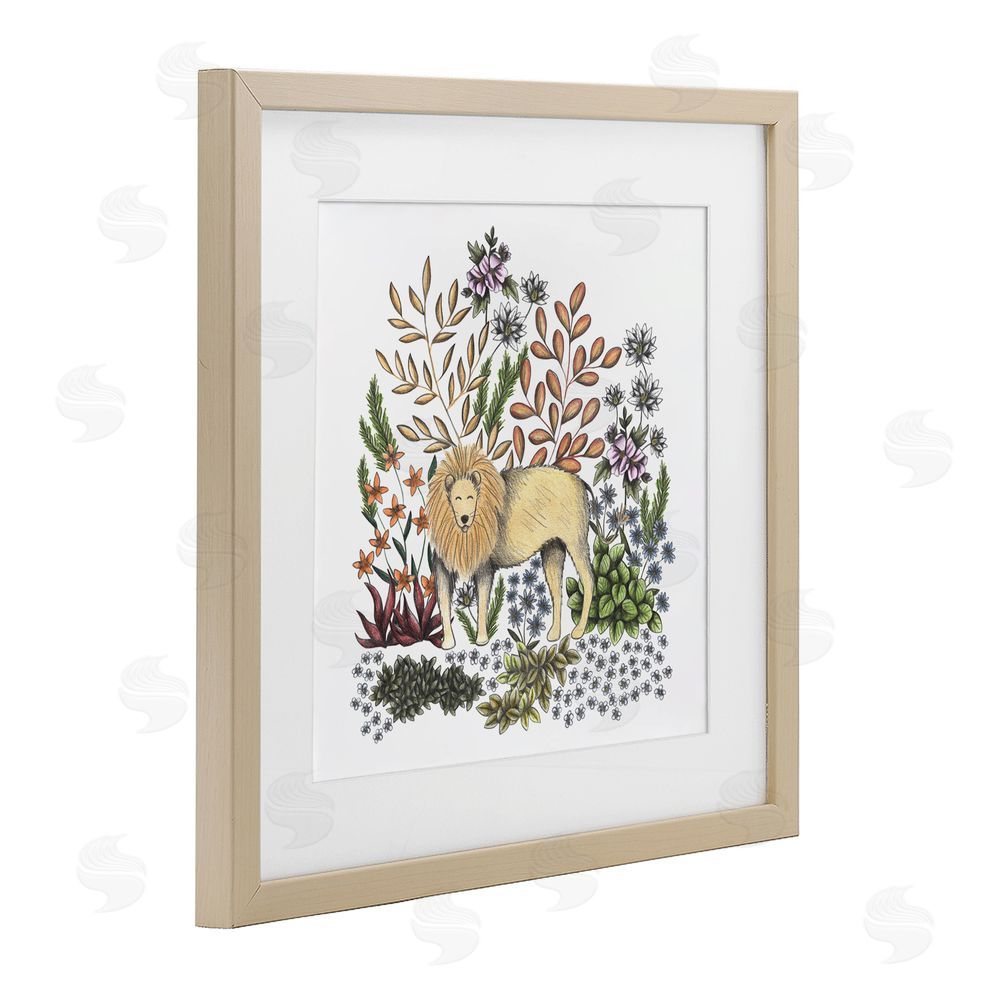 Cecilia Battaini Jungle Wildlife Lion Brown Framed Print Under Glass Wall Art