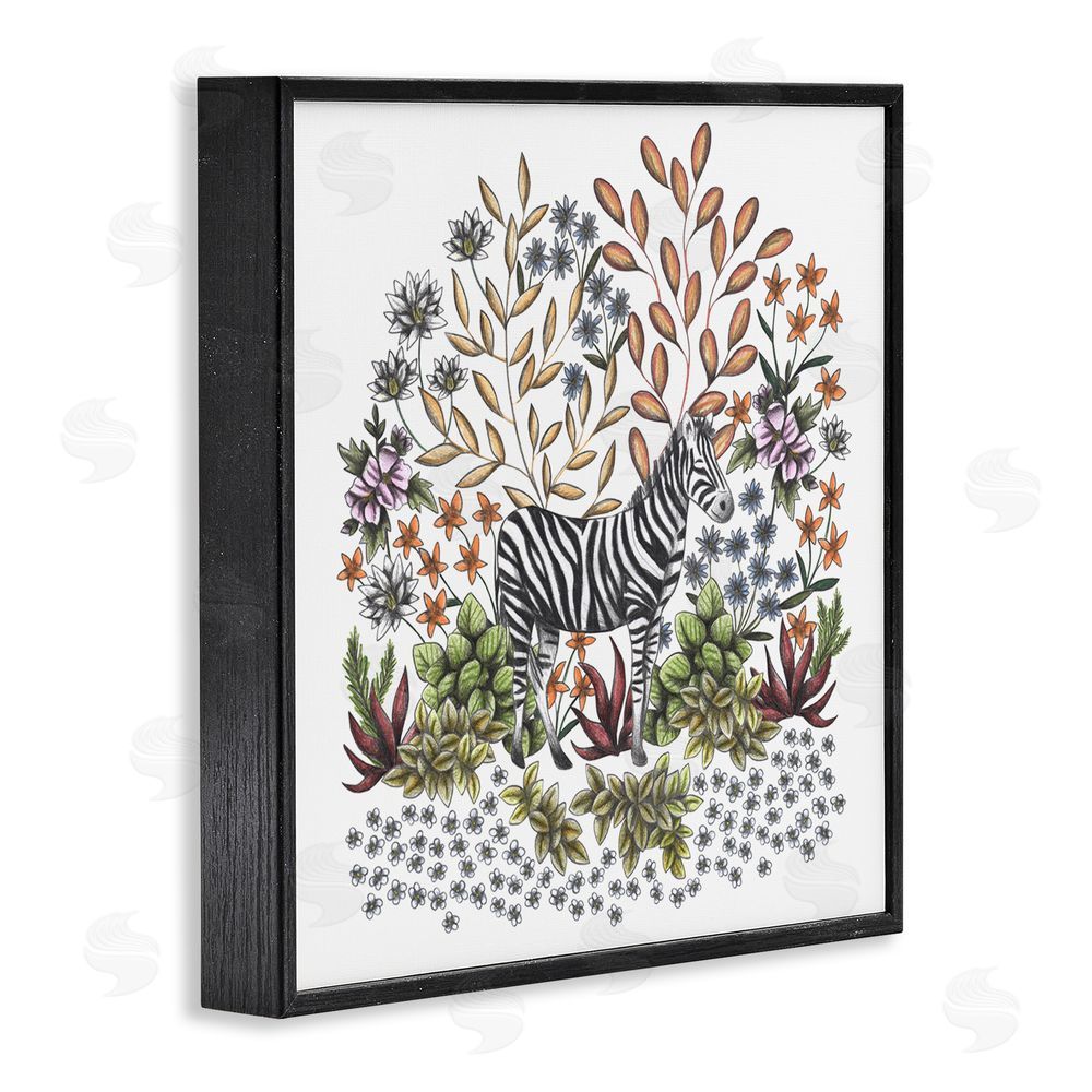 Cecilia Battaini Jungle Wildlife Zebra Black Framed Giclee Print Wall Art