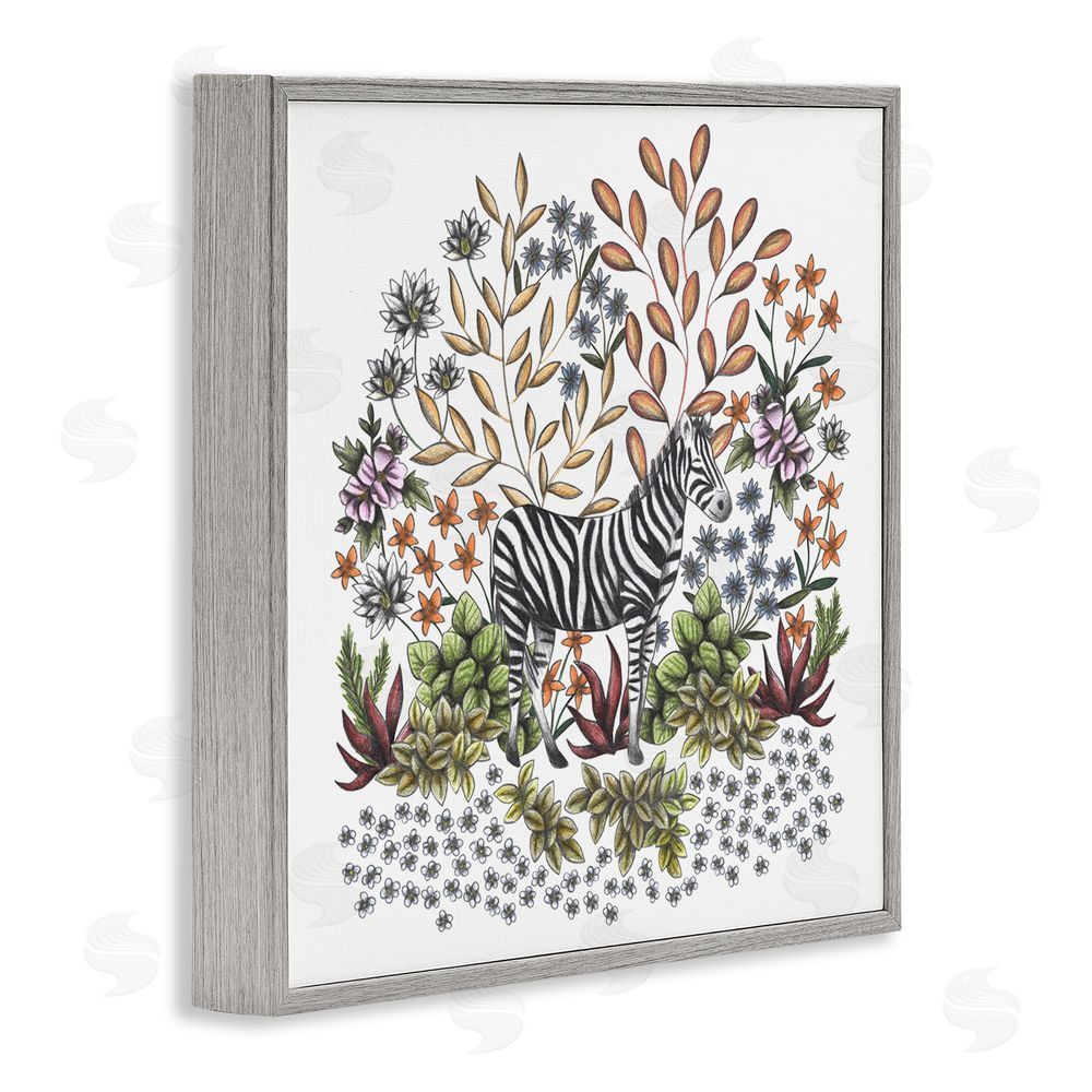Cecilia Battaini Jungle Wildlife Zebra Gray Framed Giclee Print Wall Art