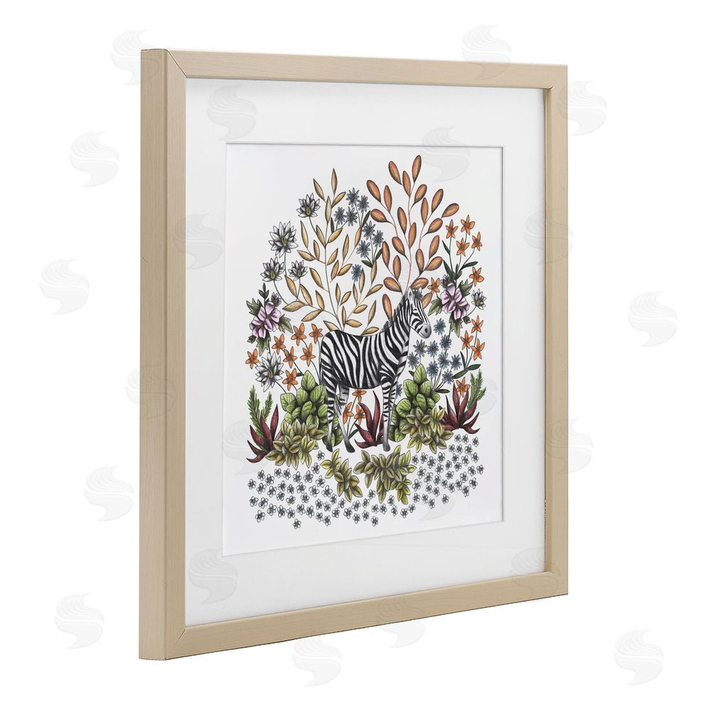 Cecilia Battaini Jungle Wildlife Zebra Brown Framed Print Under Glass Wall Art