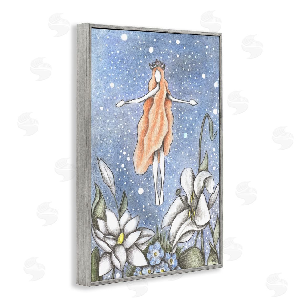 Cecilia Battaini Mystical Garden Fairy Sparkle Gray Framed Giclee Print Wall Art