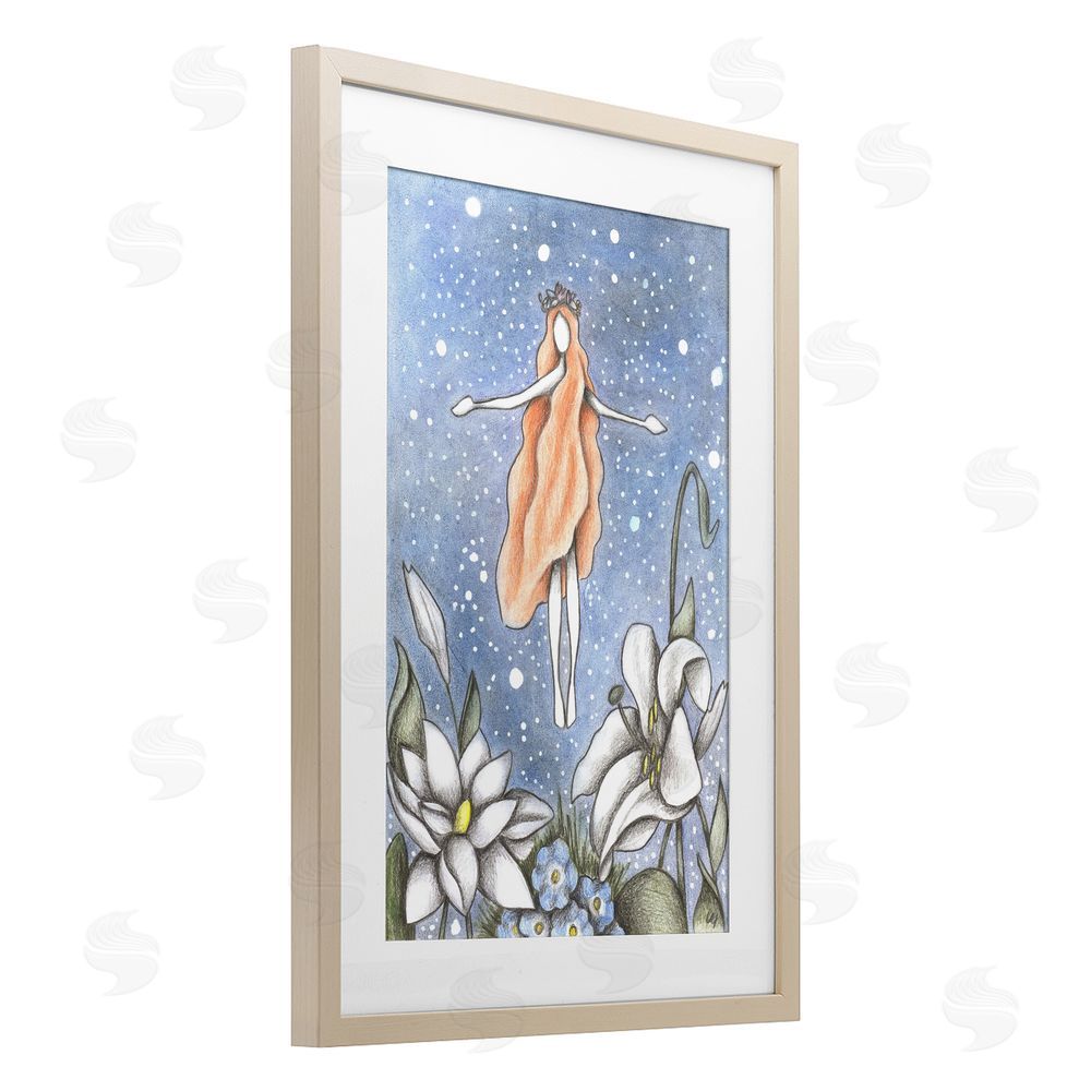 Cecilia Battaini Mystical Garden Fairy Sparkle Brown Framed Print Under Glass Wall Art