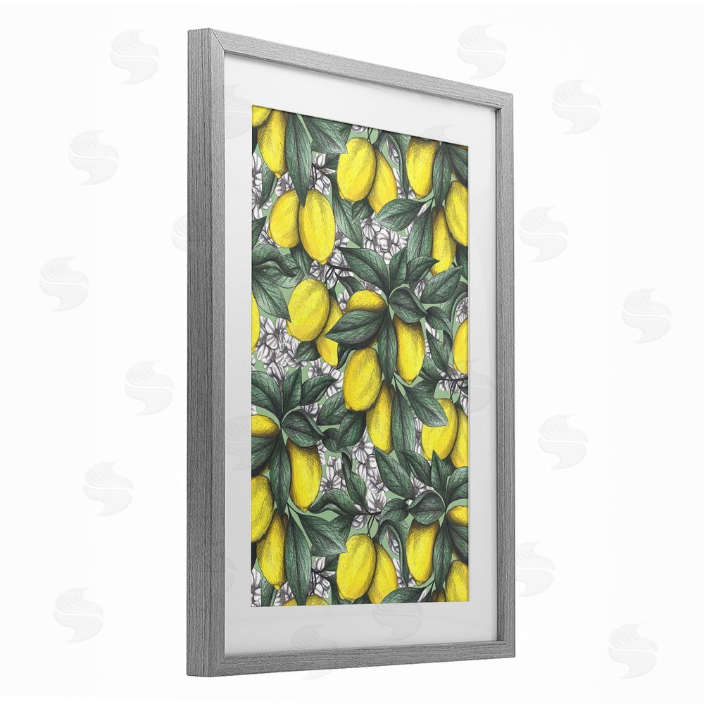 Cecilia Battaini Under The Lemon Tree Gray Framed Print Under Glass Wall Art