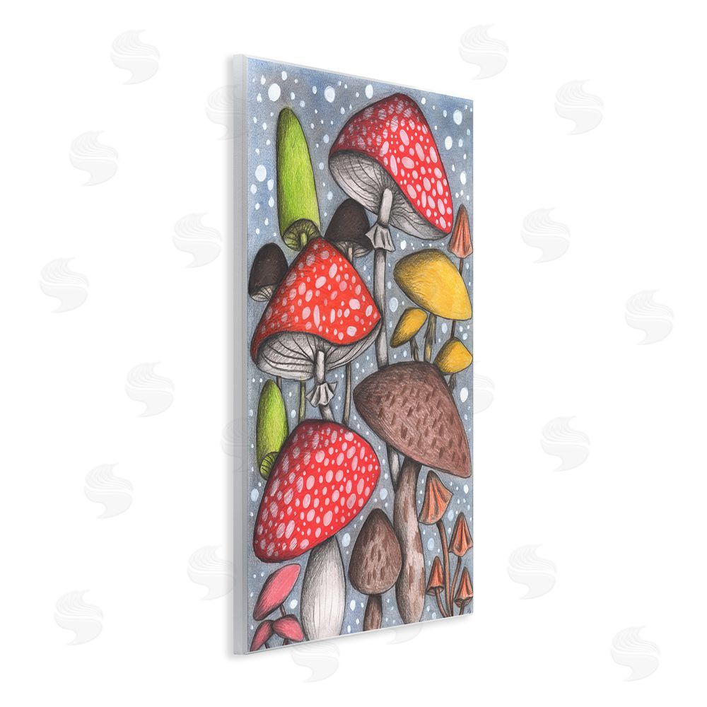 Cecilia Battaini Sketched Magical Mushrooms Wooden Wall Plaque Art Print