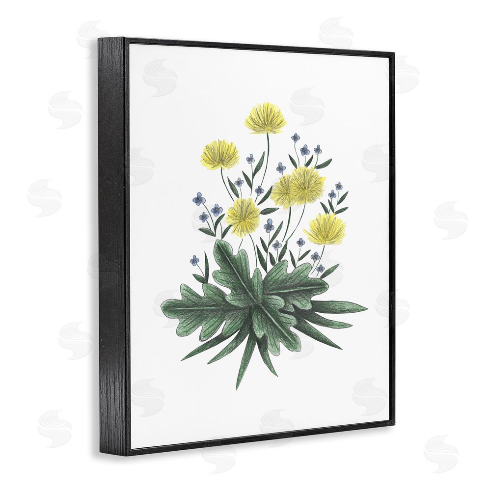 Cecilia Battaini Dandelion Flower Illustration Black Framed Giclee Print Wall Art