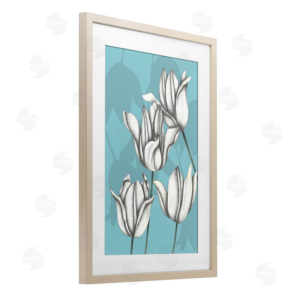 Cecilia Battaini Sketched Tulips Keep Growing Brown Framed Print Under Glass Wall Art