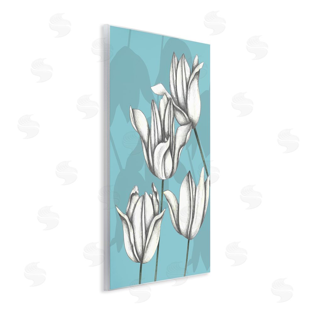 Cecilia Battaini Sketched Tulips Keep Growing Wooden Wall Plaque Art Print