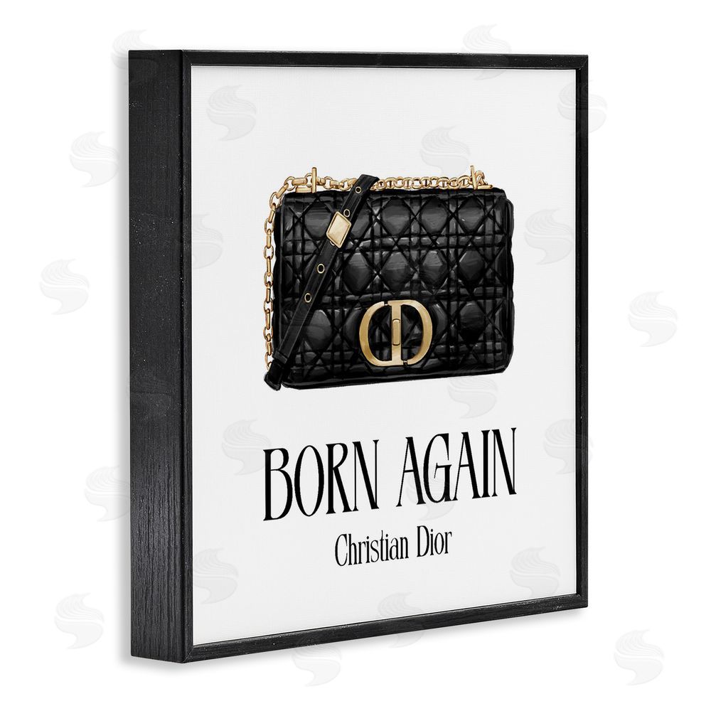 Ziwei Li Born Again Black Quilted Purse Black Framed Giclee Wall Art Print