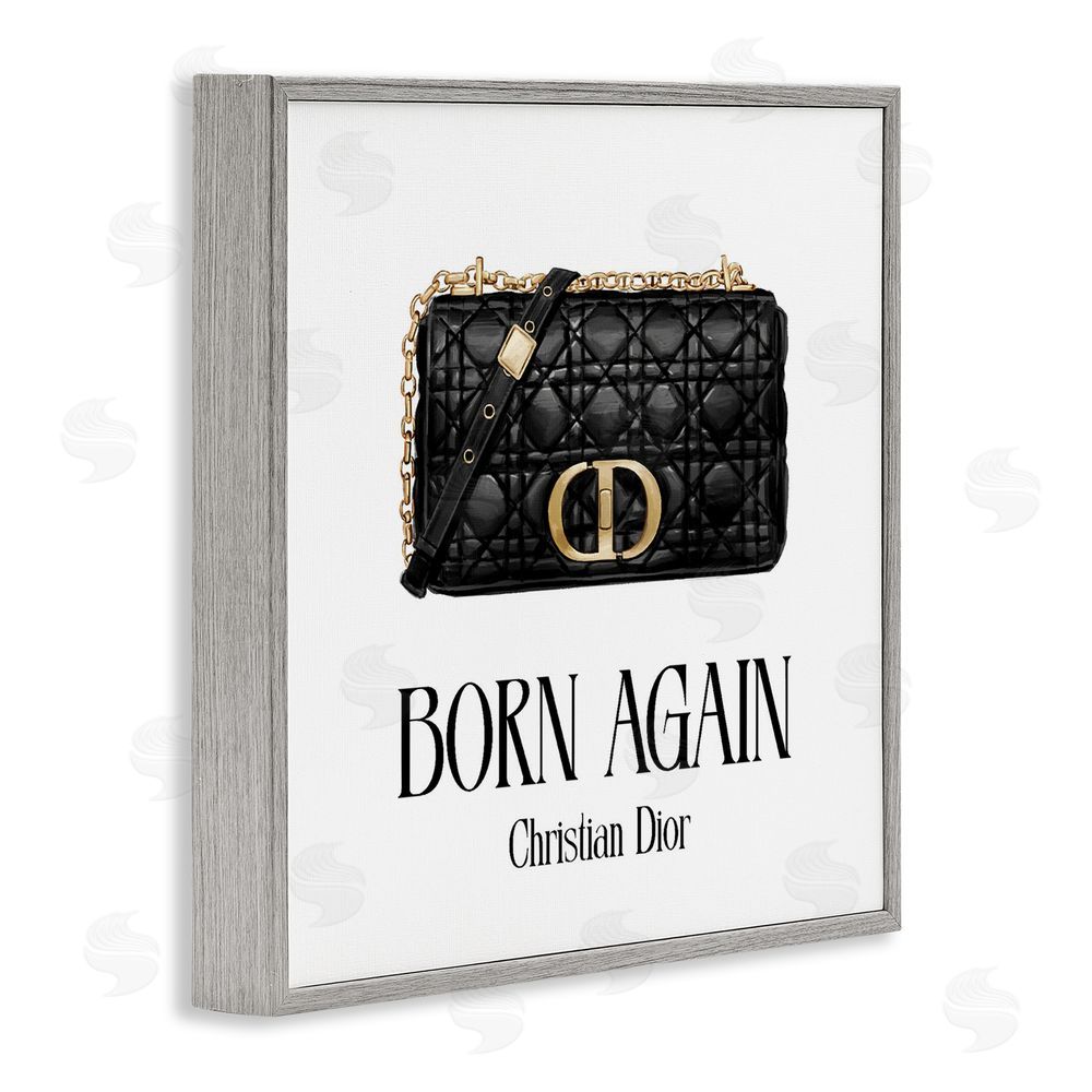 Ziwei Li Born Again Black Quilted Purse Gray Framed Giclee Wall Art Print