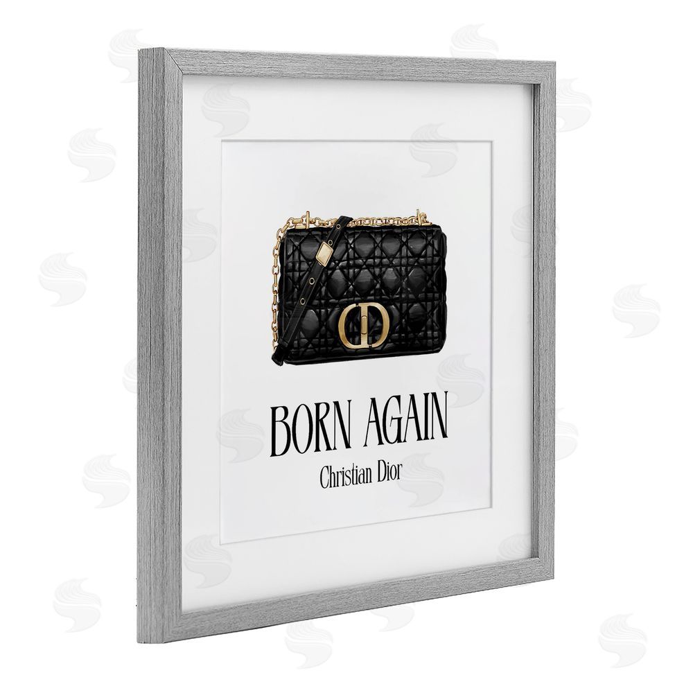 Ziwei Li Born Again Black Quilted Purse Gray Framed Print Under Glass Wall Art