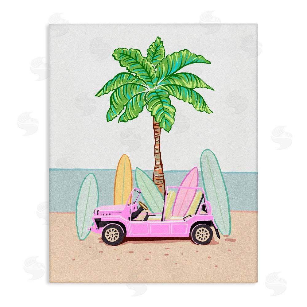 Ziwei Li Surfboard Filled Car Stretched Canvas Wall Art Print