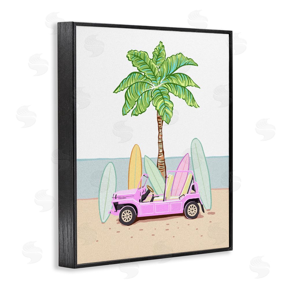 Ziwei Li Surfboard Filled Car Black Framed Giclee Print Wall Art