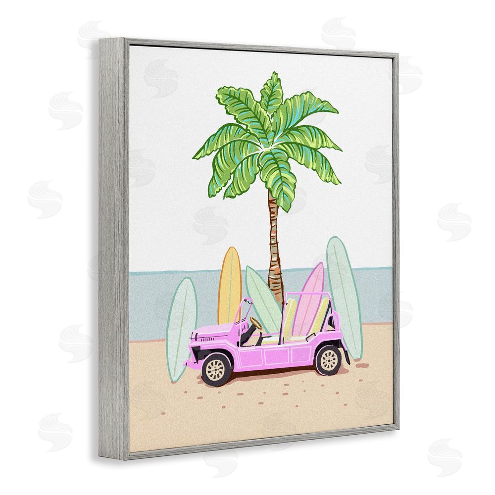 Ziwei Li Surfboard Filled Car Gray Framed Giclee Print Wall Art