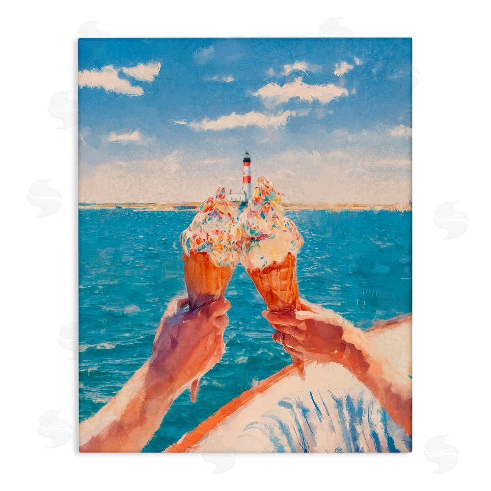 Ziwei Li Ice Cream Cheers on Boat Stretched Canvas Wall Art Print