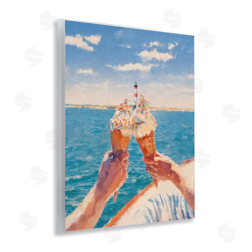 Ziwei Li Ice Cream Cheers on Boat Wooden Wall Plaque Art Print