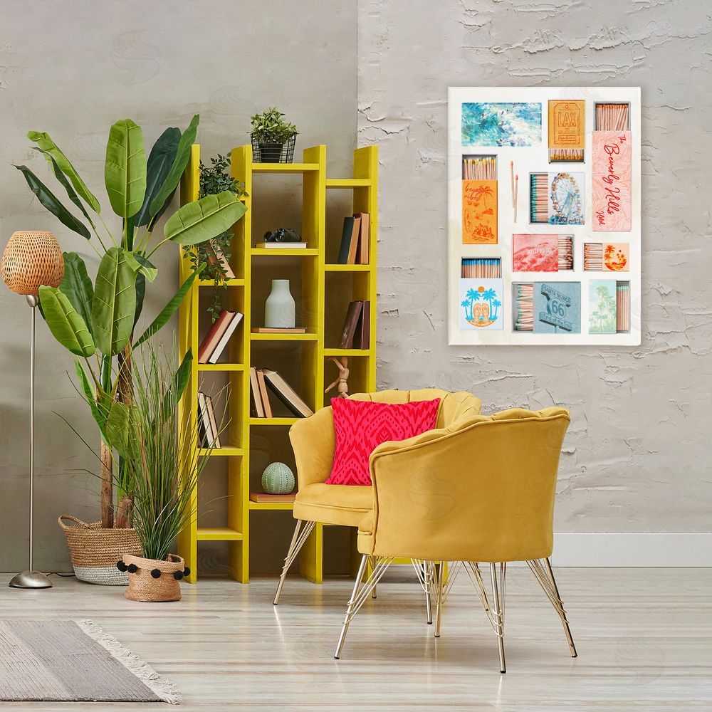 Ziwei Li California Beach Matchboxes Stretched Canvas Wall Art Print in Room