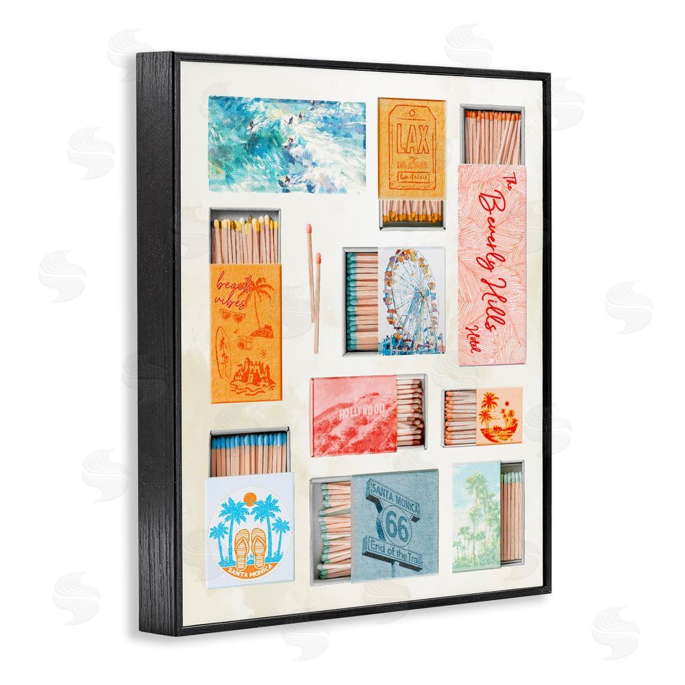 Ziwei Li California Beach Matchboxes Black Framed Giclee Print Wall Art