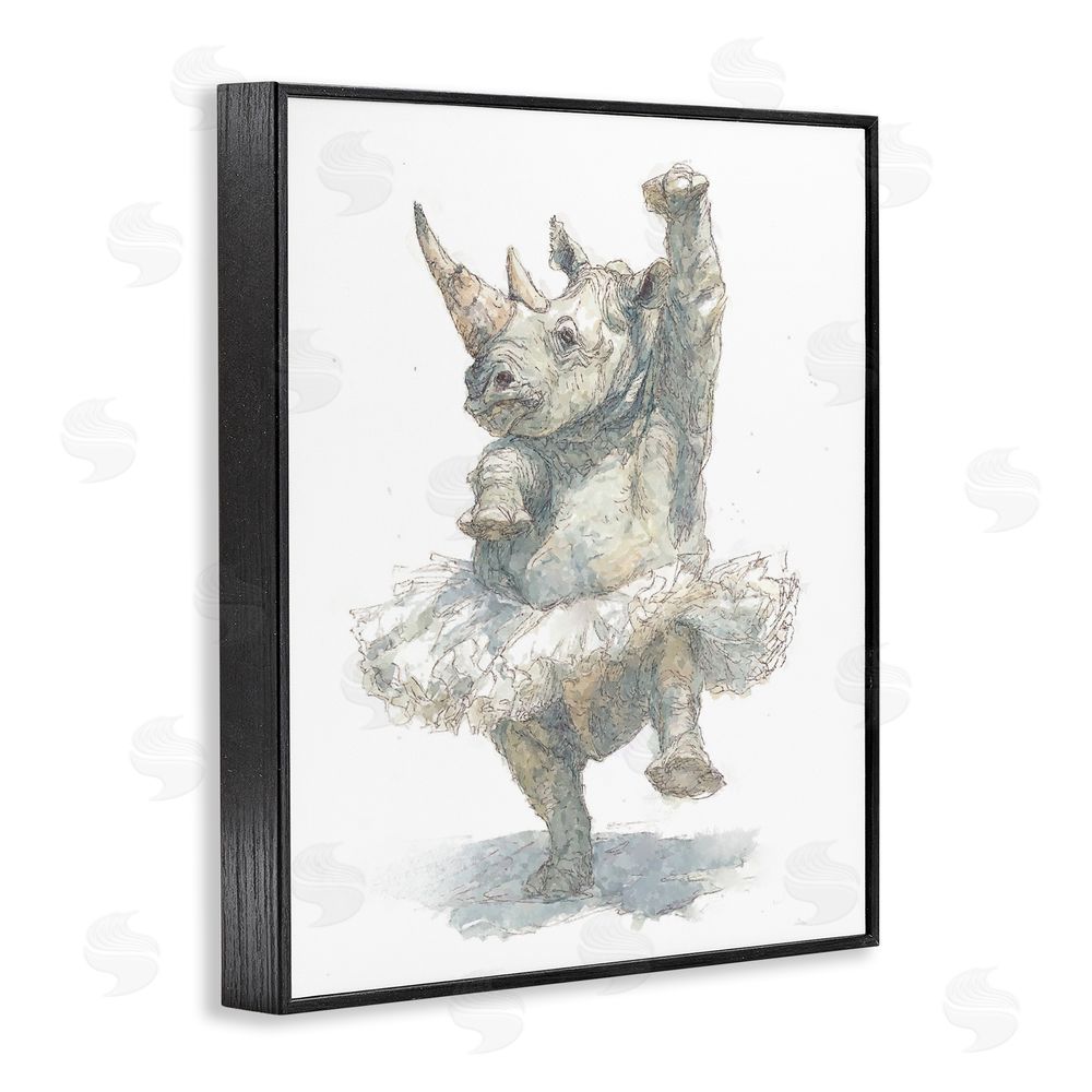 Ziwei Li Ballet Rhino Tutu Black Framed Giclee Print Wall Art