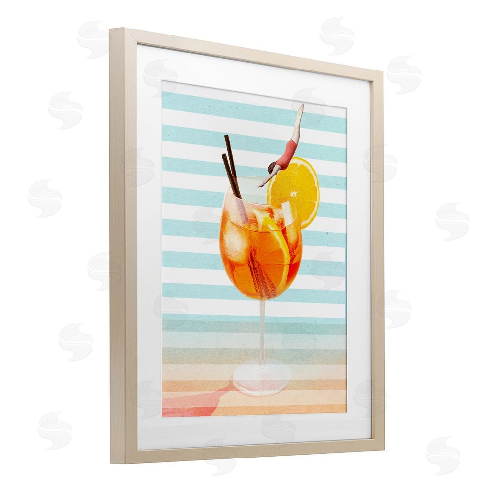 Stupell Studio Spritz Cocktail Dive Brown Framed Print Under Glass Wall Art