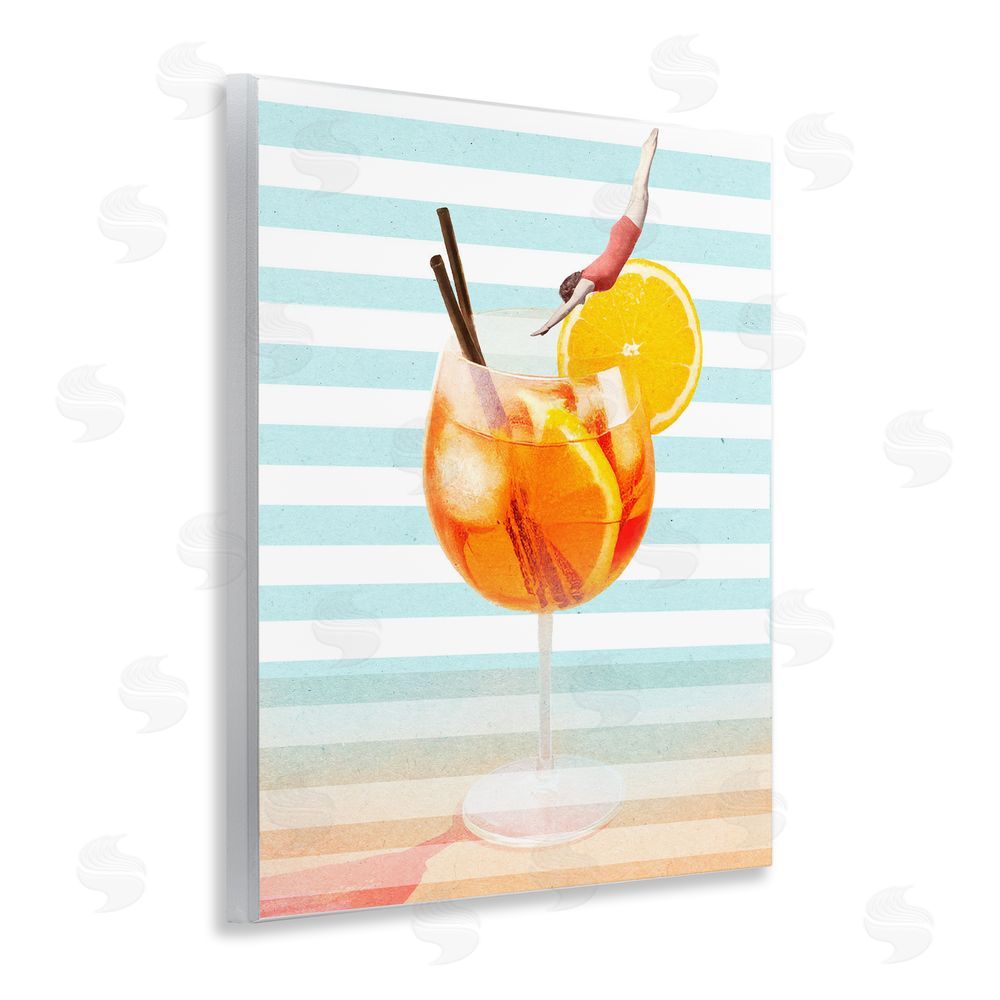 Stupell Studio Spritz Cocktail Dive Wooden Wall Plaque Art Print