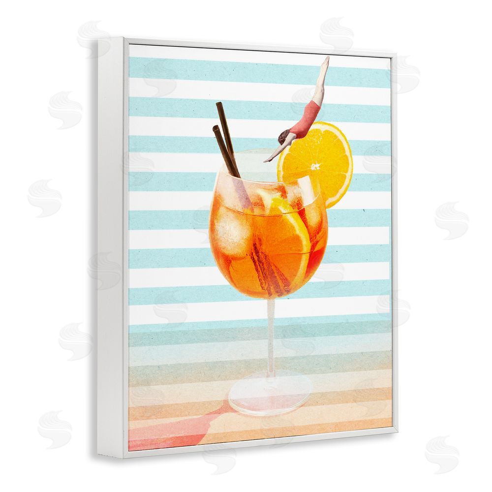 Stupell Studio Spritz Cocktail Dive White Framed Giclee Print Wall Art